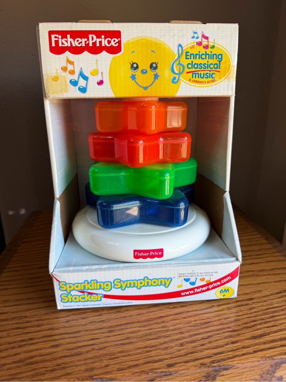 VintageFisher-Price Sparkling Symphony Stacker - red, orange, green, blue, white